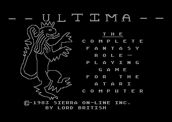 Ultima (Atari 8-bit) screenshot: Title screen