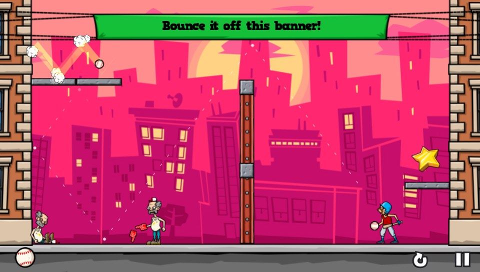 Baseball Riot (PS Vita) screenshot: Not everything can be hit in a straight line (Trial version)