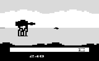 Star Wars: The Empire Strikes Back (Atari 2600) screenshot: The game in black and white mode