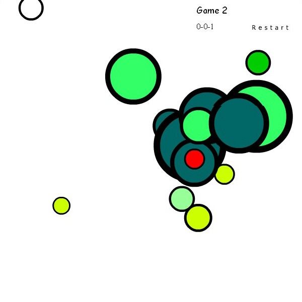 The Bubble Game (Browser) screenshot: At the beginning of a game.