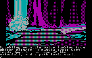 Talisman: Challenging the Sands of Time (DOS) screenshot: At the waterfalls.