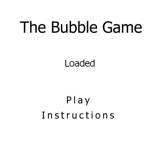 The Bubble Game (Browser) screenshot: Title Screen