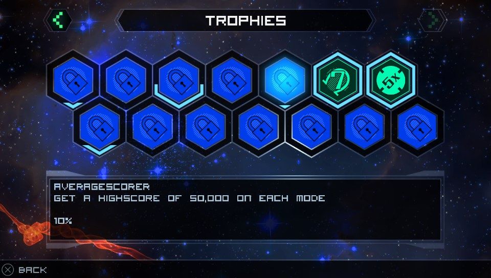 Big Sky: Infinity (PS Vita) screenshot: Trophy achievements (Trial version)