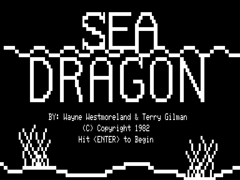 Sea Dragon (TRS-80) screenshot: Title screen