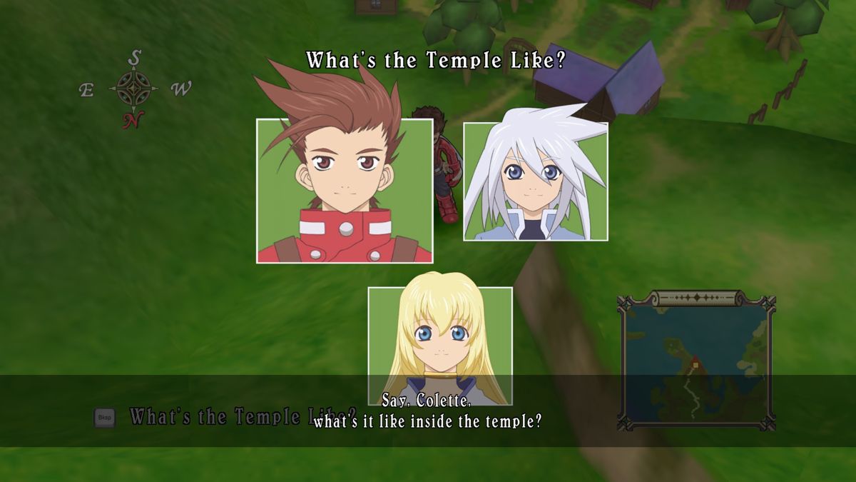 Tales of Symphonia (Windows) screenshot: Some chit chat between the characters