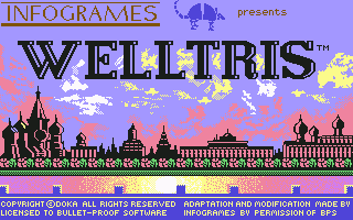 Welltris (Commodore 64) screenshot: Title Screen