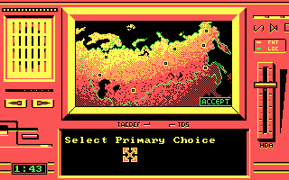 S.D.I. (DOS) screenshot: The map of Russia.