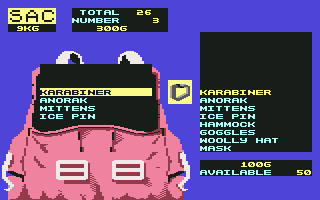 Final Assault (Commodore 64) screenshot: Filling the Sac