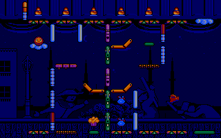 Bumpy's Arcade Fantasy (DOS) screenshot: I can drive this cloud everywhere, but be careful where you park it!