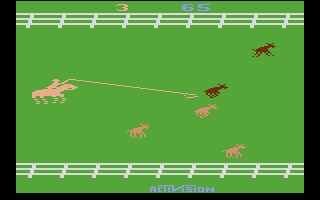 Stampede (Atari 2600) screenshot: A game in progress