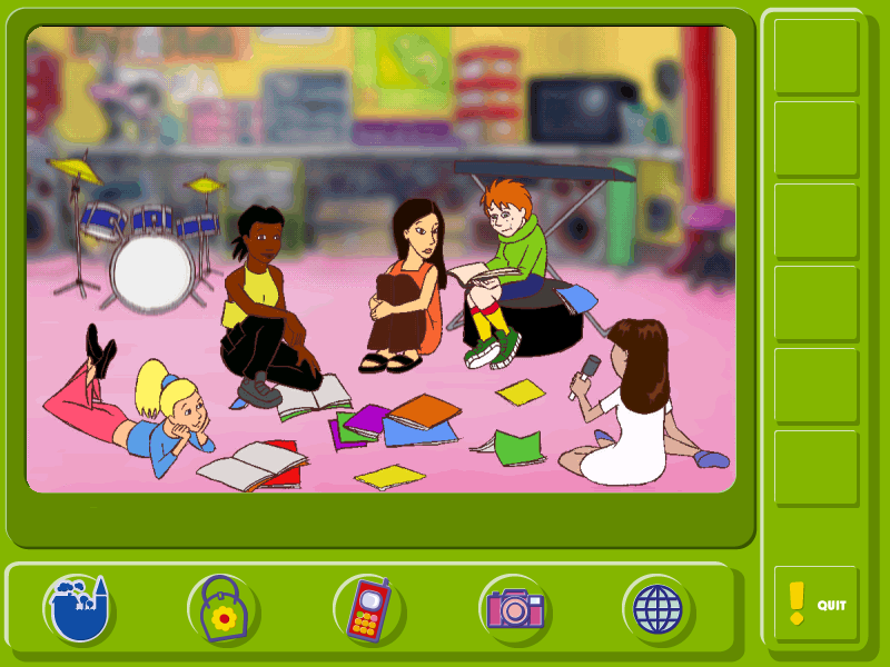 LEGO Friends (Windows) screenshot: Interviewing the Tuff Stuff band.