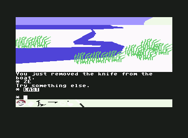 Swiss Family Robinson (Commodore 64) screenshot: finally on the island