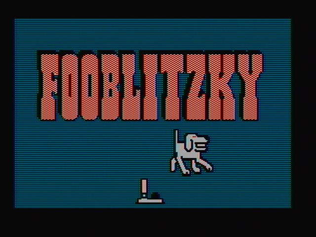 Fooblitzky (DOS) screenshot: Title screen (CGA with composite monitor)