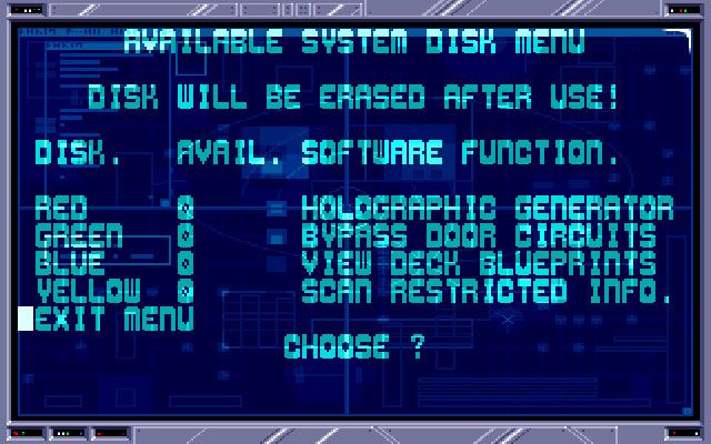 CyberPunks (Amiga) screenshot: Main terminal screen