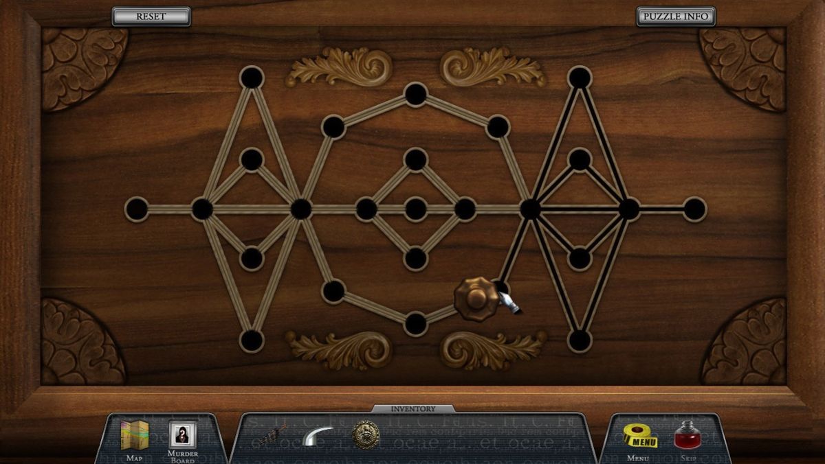 Castle (Windows) screenshot: Close all the lines without traversing the same circuit twice