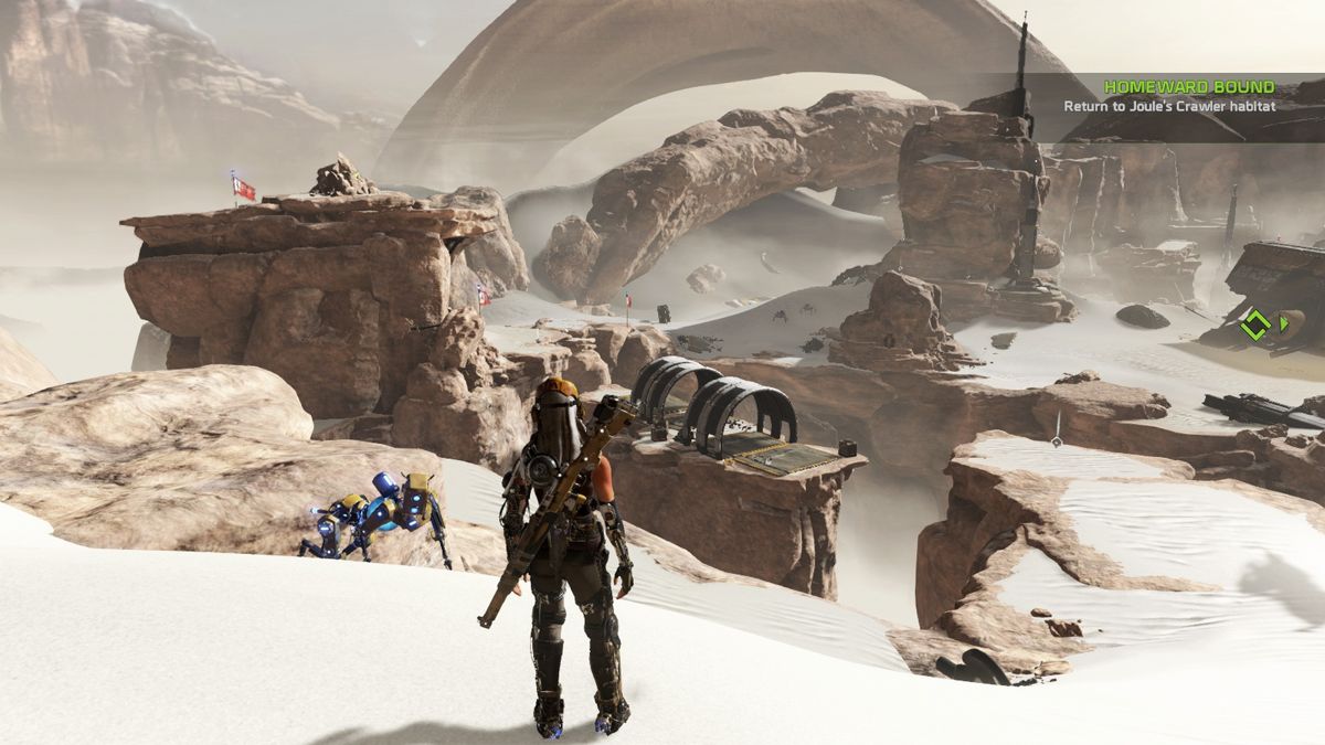 ReCore: Definitive Edition (Xbox One) screenshot: All the bots that have been cleared in certain area will respawn when you return to the same area