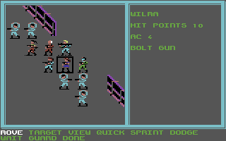 Buck Rogers: Countdown to Doomsday (Commodore 64) screenshot: Turn-based combat