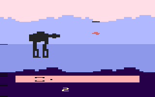 Star Wars: The Empire Strikes Back (Atari 2600) screenshot: A game in progress