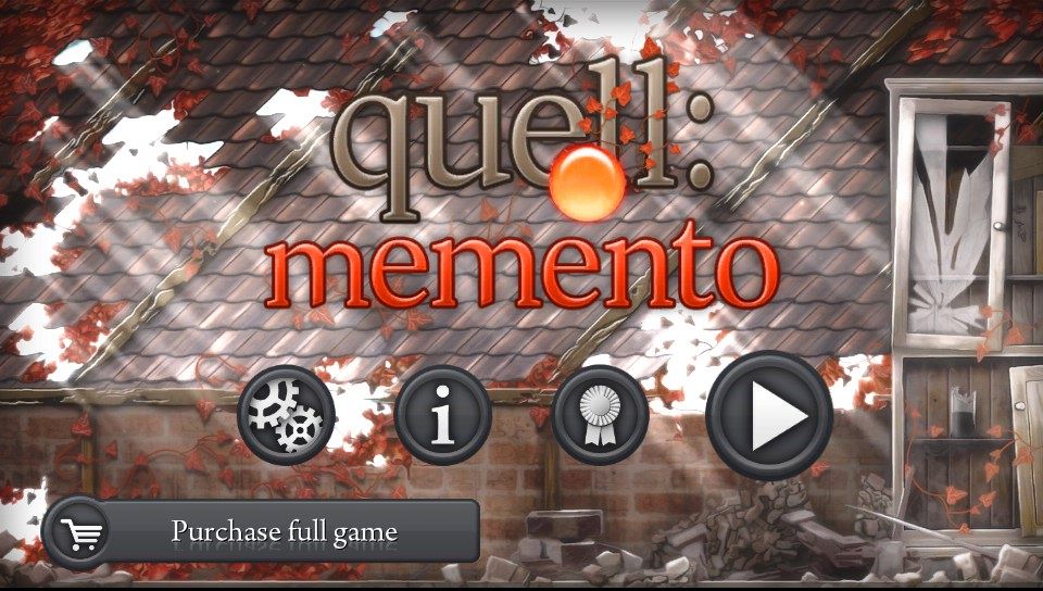 Quell: Memento (PS Vita) screenshot: Main menu (Trial version)