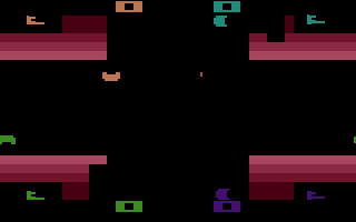 Warlords (Atari 2600) screenshot: A game in progress