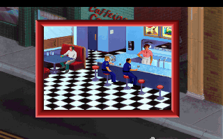 Police Quest: In Pursuit of the Death Angel (DOS) screenshot: Taking a small break at a local diner.