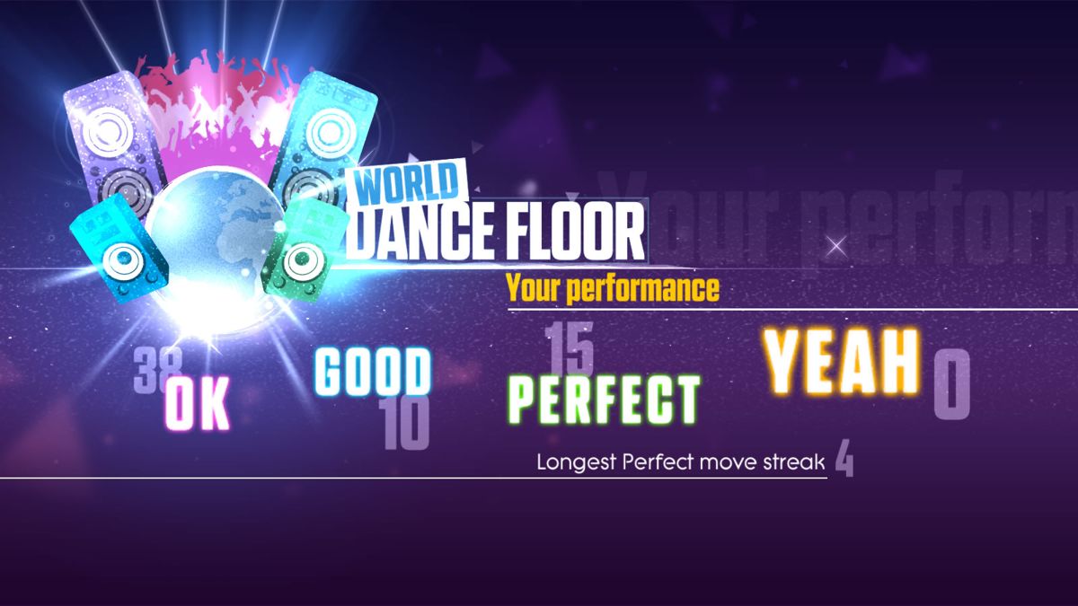 Just Dance 2017 (Windows) screenshot: Results for a World Dance Floor song