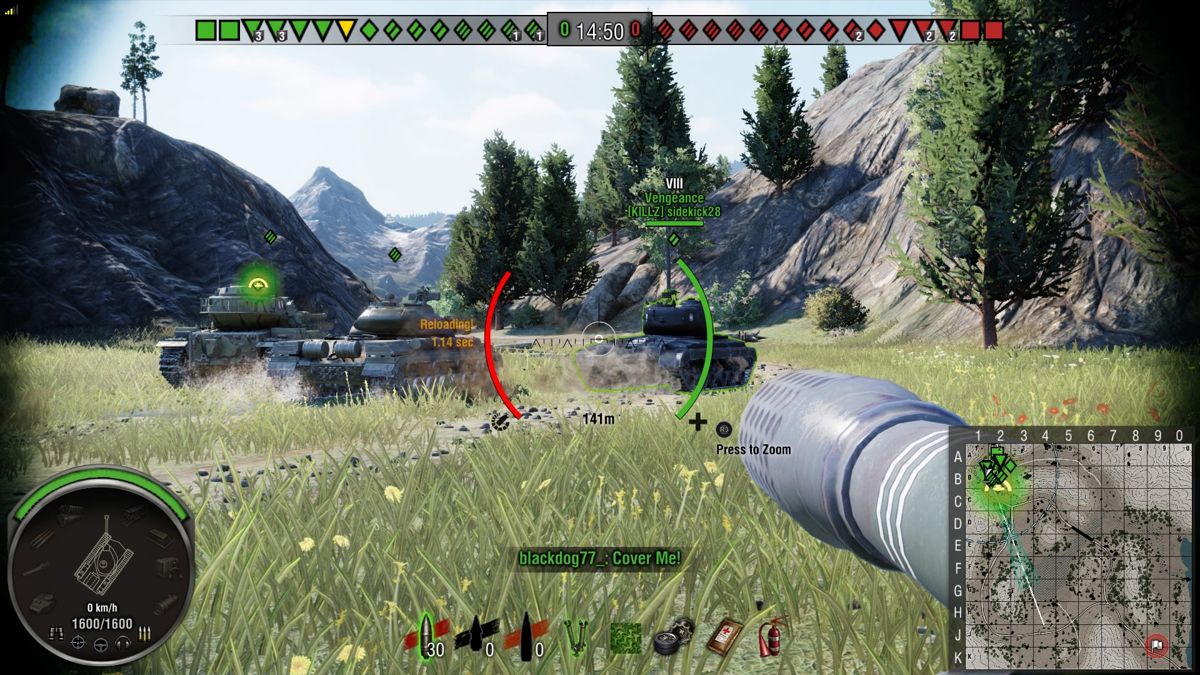 World of Tanks: Vengeance T25 Loaded (PlayStation 4) screenshot: Allied Vengeance tank speeding off toward the enemy