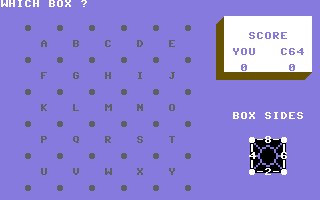 Screenshot of Dots & Boxes (Commodore 64, 1983) - MobyGames