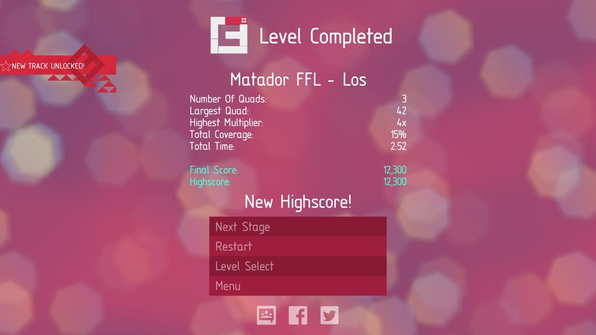 Chime Sharp (Windows) screenshot: Finishing a level.