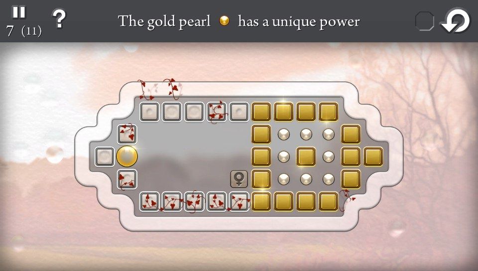 Quell: Memento (PS Vita) screenshot: Golden sphere lets you push through one golden block (Trial version)