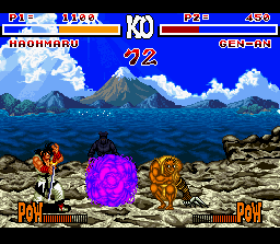 Samurai Shodown (SNES) screenshot: Gen-An's Poison Cloud