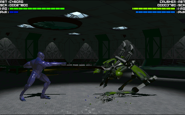 Rise of the Robots (DOS) screenshot: Cyborg vs Crusher