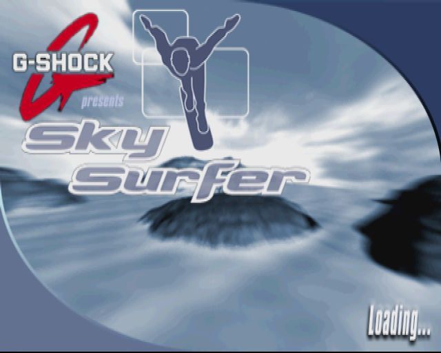 Sky Surfer (PlayStation 2) screenshot: The game's load screen is also the title screen and the background for the main menu