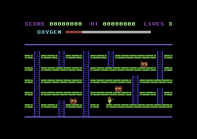 Hektik (Commodore 64) screenshot: Just dug a hole