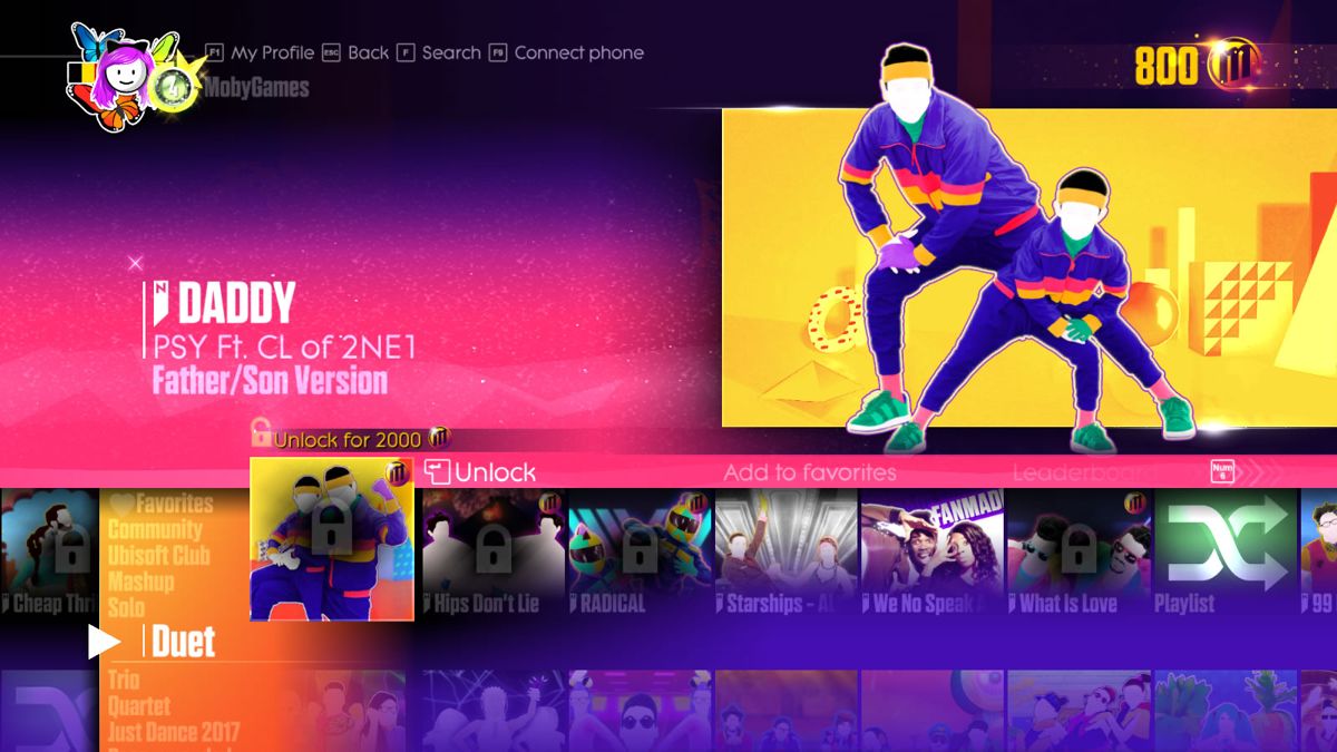 Just Dance 2017 (Windows) screenshot: This song requires Mojo Coins to unlock.