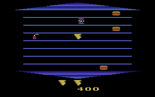 Taz (Atari 2600) screenshot: Munching on hamburgers...