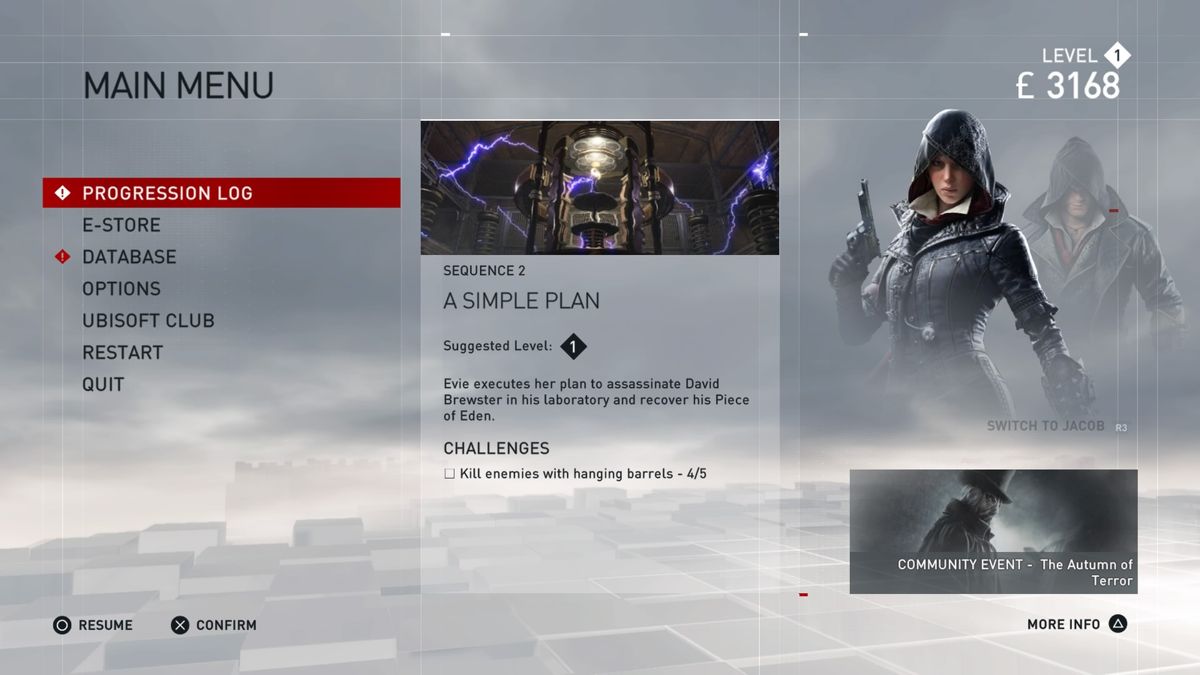 Assassins Creed 1 Menu 