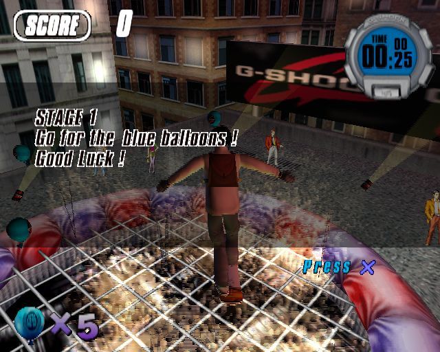 Sky Surfer (PlayStation 2) screenshot: Beat Balloons: The objective is to collide with and burst all the balloons before the time runs out