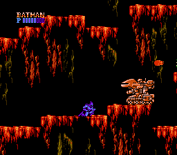 Batman: The Video Game (NES) screenshot: Stage 3-3: now we've got some enemies which seem to come from RoboCop or Terminator's universes.