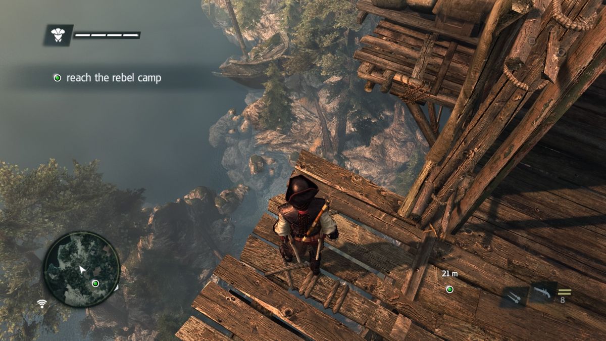 Assassin's Creed IV: Black Flag - Aveline (PlayStation 4) screenshot: Looking at a stranded ship