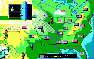 North & South (DOS) screenshot: Gather enough money and you'll receive a new army. (EGA)