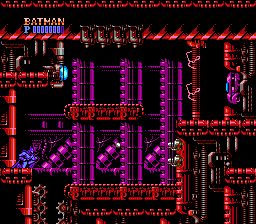 Batman: The Video Game (NES) screenshot: The second boss is the Machine Intelligence System.
