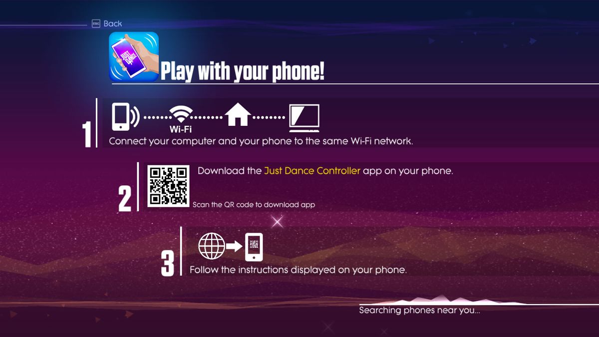 Just Dance 2017 (Windows) screenshot: You first need to sync your phone through the app.