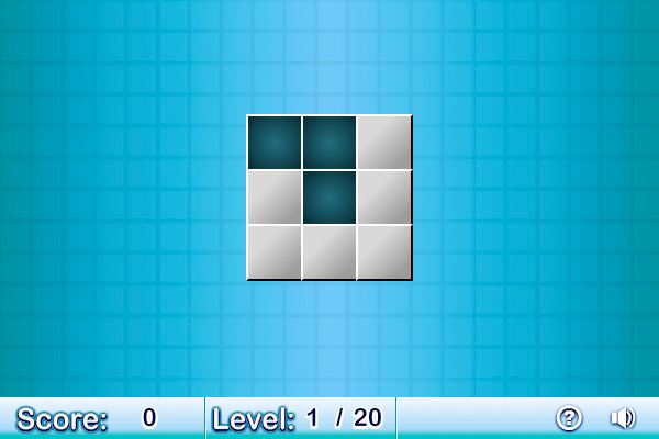 The Professor Presents Maths-Whizz Challenge (Windows) screenshot: The Pattern memory game. The number of grey tiles and the complexity of the pattern increases as the player progresses through the levels