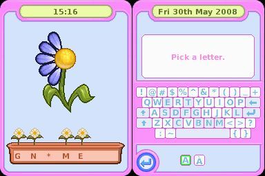 My Secret Diary (Nintendo DS) screenshot: Word Garden game