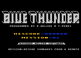 Blue Thunder (Atari 8-bit) screenshot: [Blue Thunder] Mission briefing
