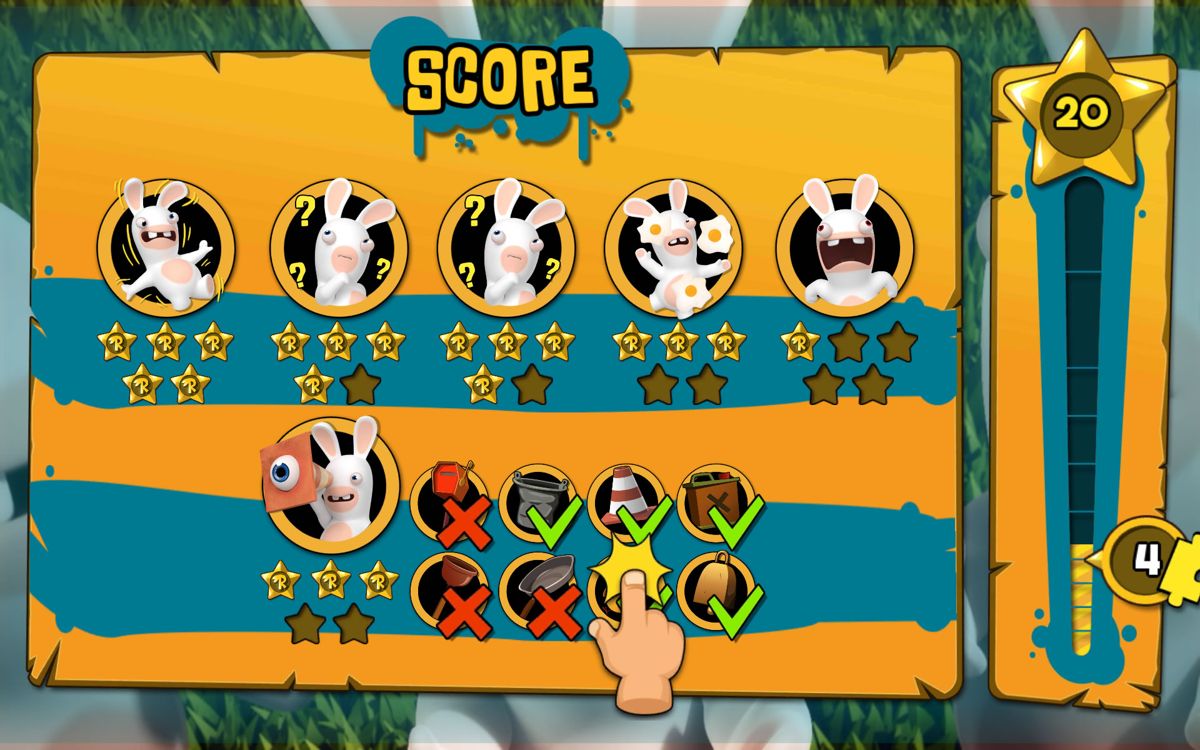 Rabbids Appisodes (Android) screenshot: Results for the first episode