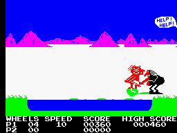 BC's Quest for Tires (ZX Spectrum) screenshot: Let's get reasonable Mum! You daughter is old enough to decide for her ... (bump)