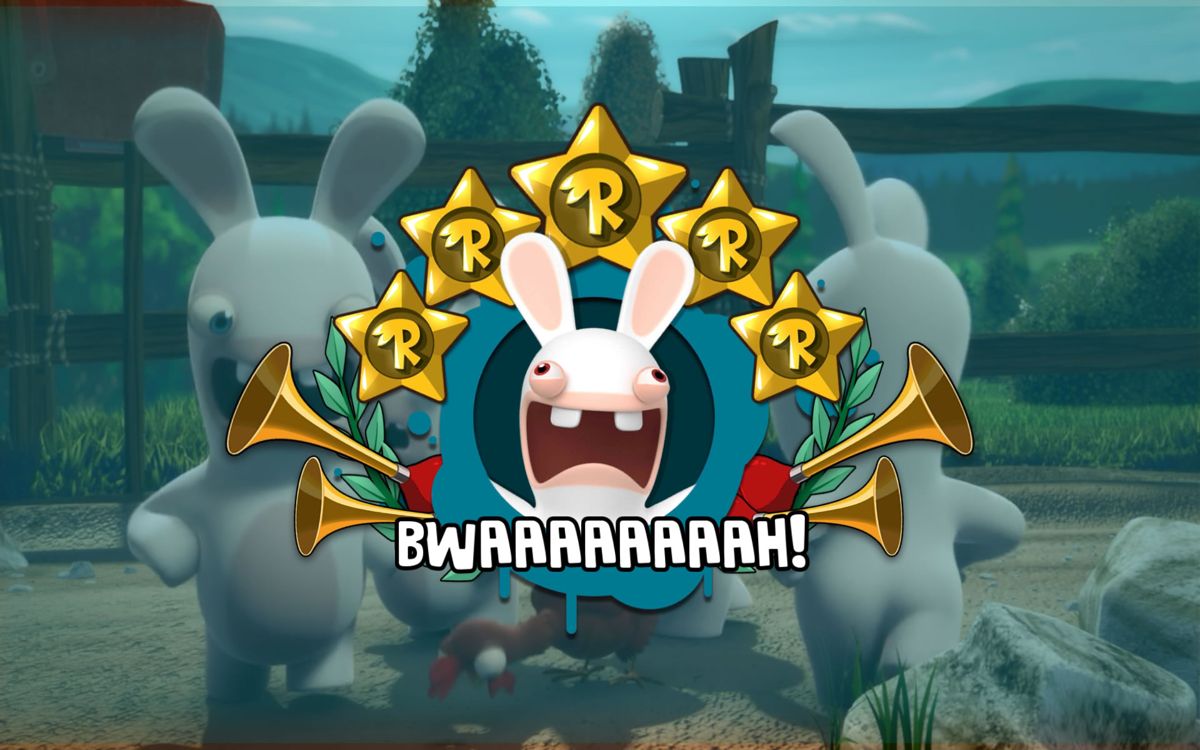 Rabbids Appisodes (Android) screenshot: Results for the mini-game: five stars