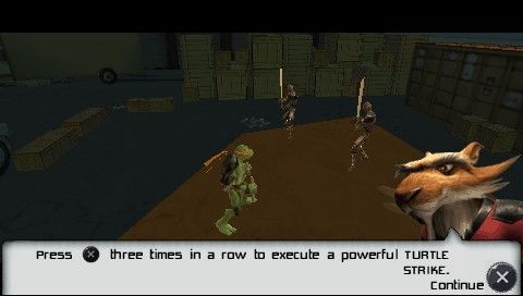 TMNT (PSP) screenshot: The simple (and the only) combo